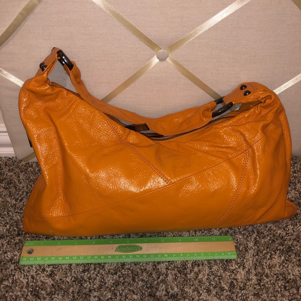 HOBO International Orange Patent Leather Bag